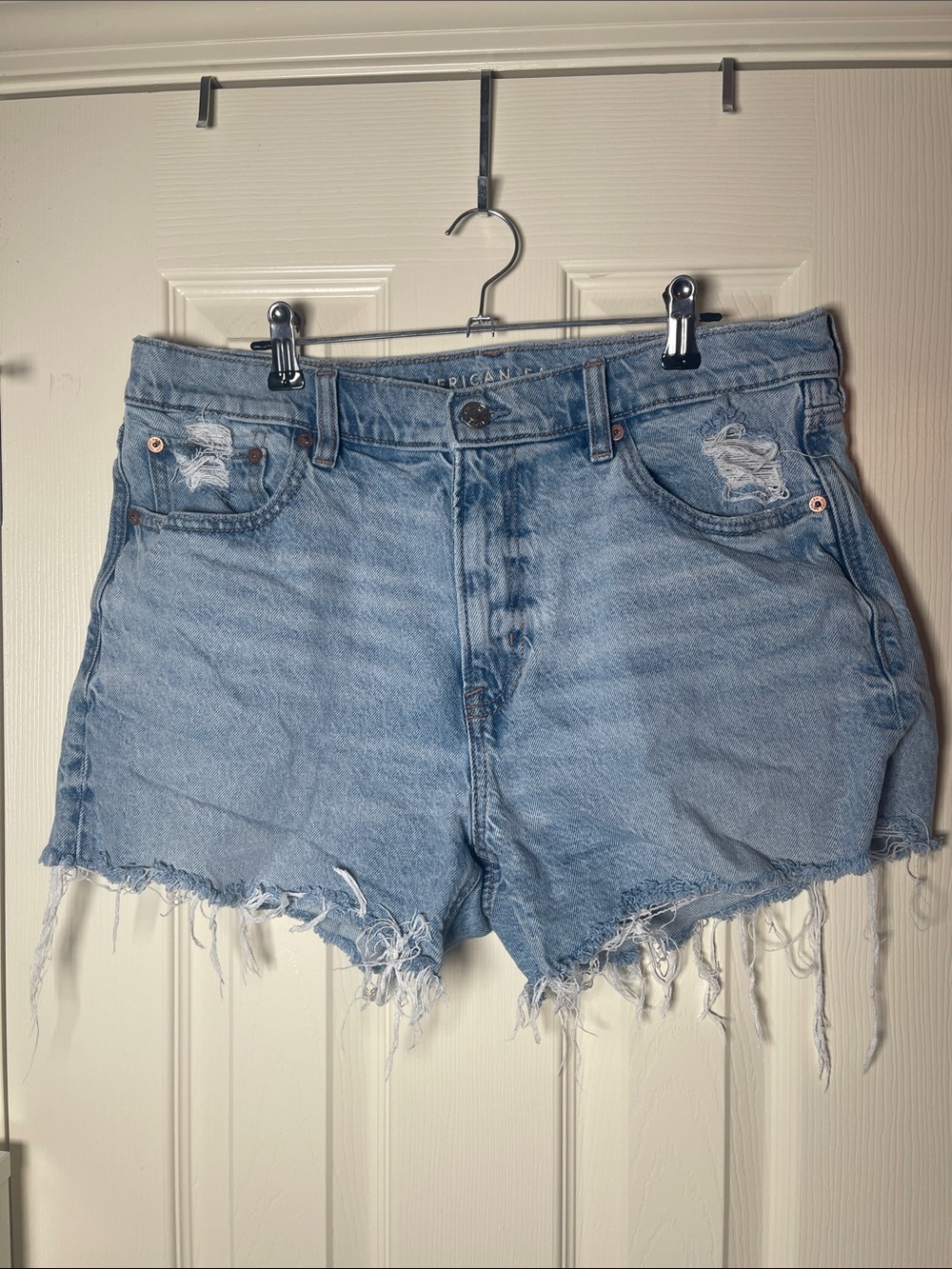 American Eagle Outfitters Light Wash Distressed Denim Shorts